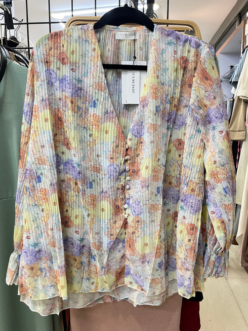 Sprint Floral Print Pleated Shirts